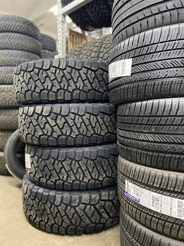 Tires stacked